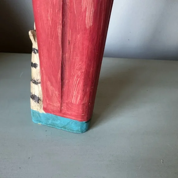 Vintage carved painted wood st Francis statue with bird folk art - Picture 12 of 12